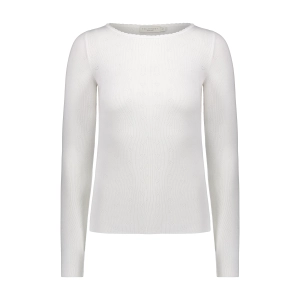 Polkadot VAL CREW LS Pearl White Vintage Hearts w Scallop