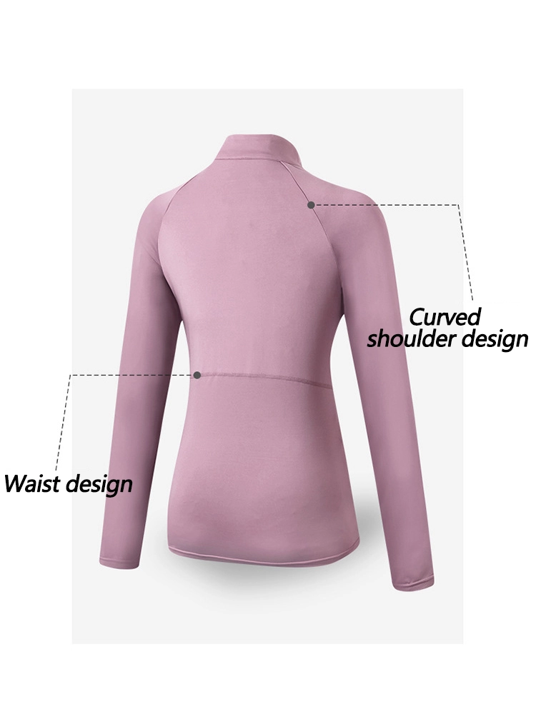 Quarter Zip Long Sleeve Slim Fit Sport Tops