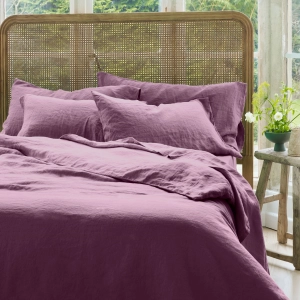 Raspberry 100% Linen Duvet Cover