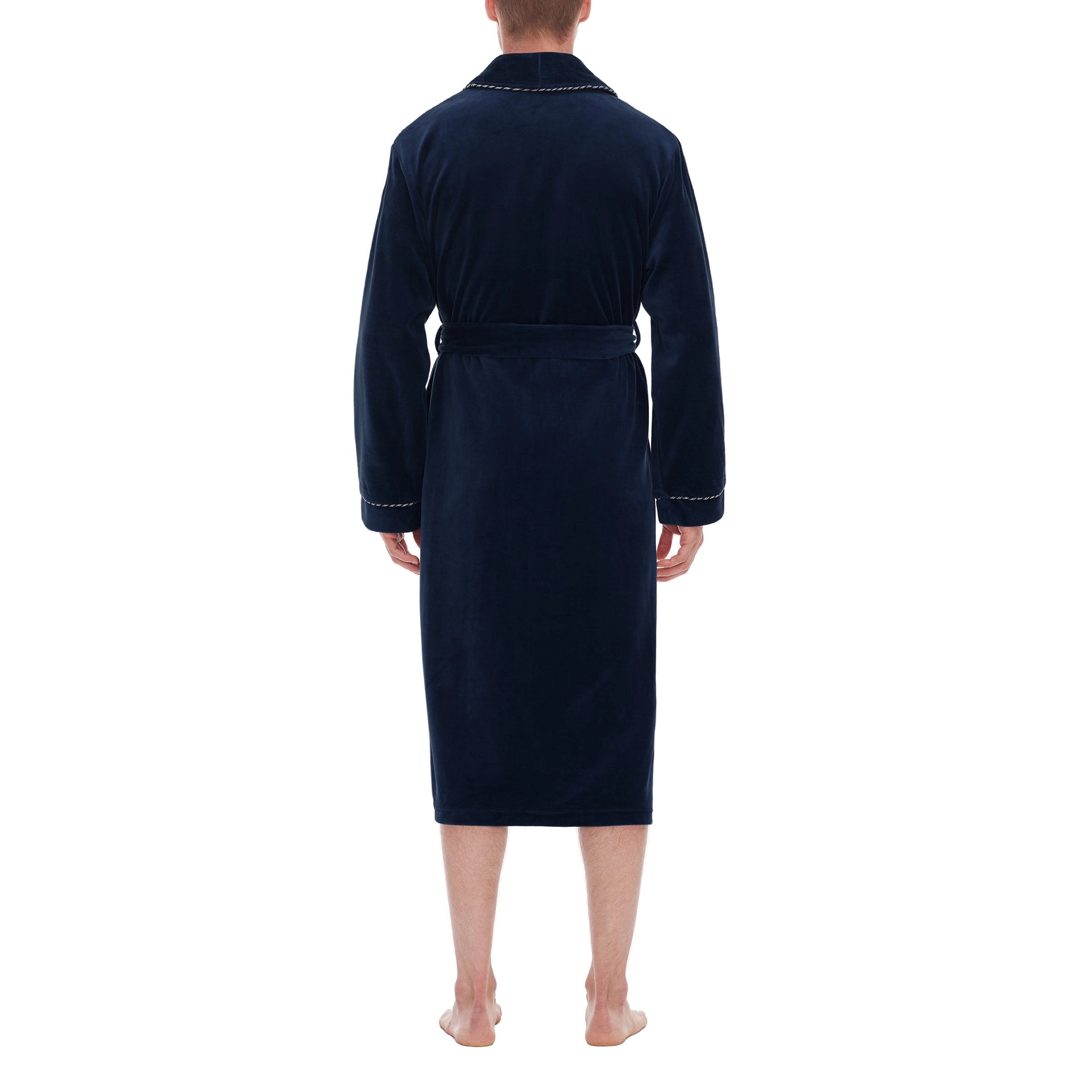 Refinery Velour Shawl Robe With Braid Trim