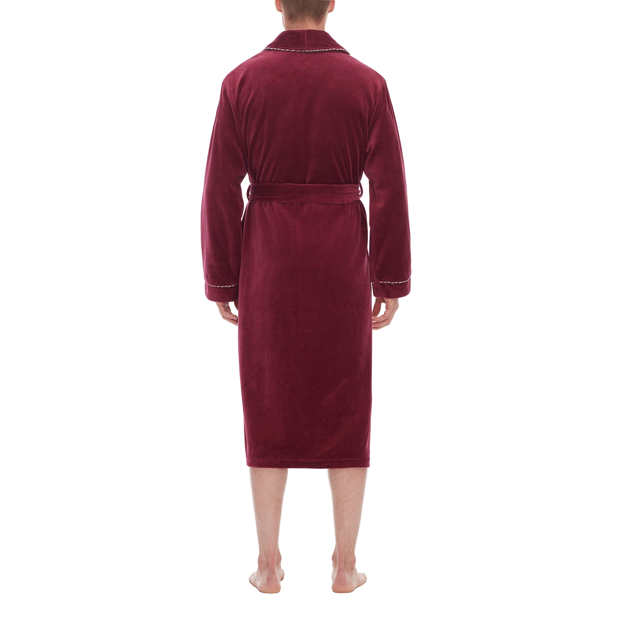 Refinery Velour Shawl Robe With Braid Trim