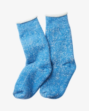 RoToTo Blue Double Faced Crew Comfy Socks