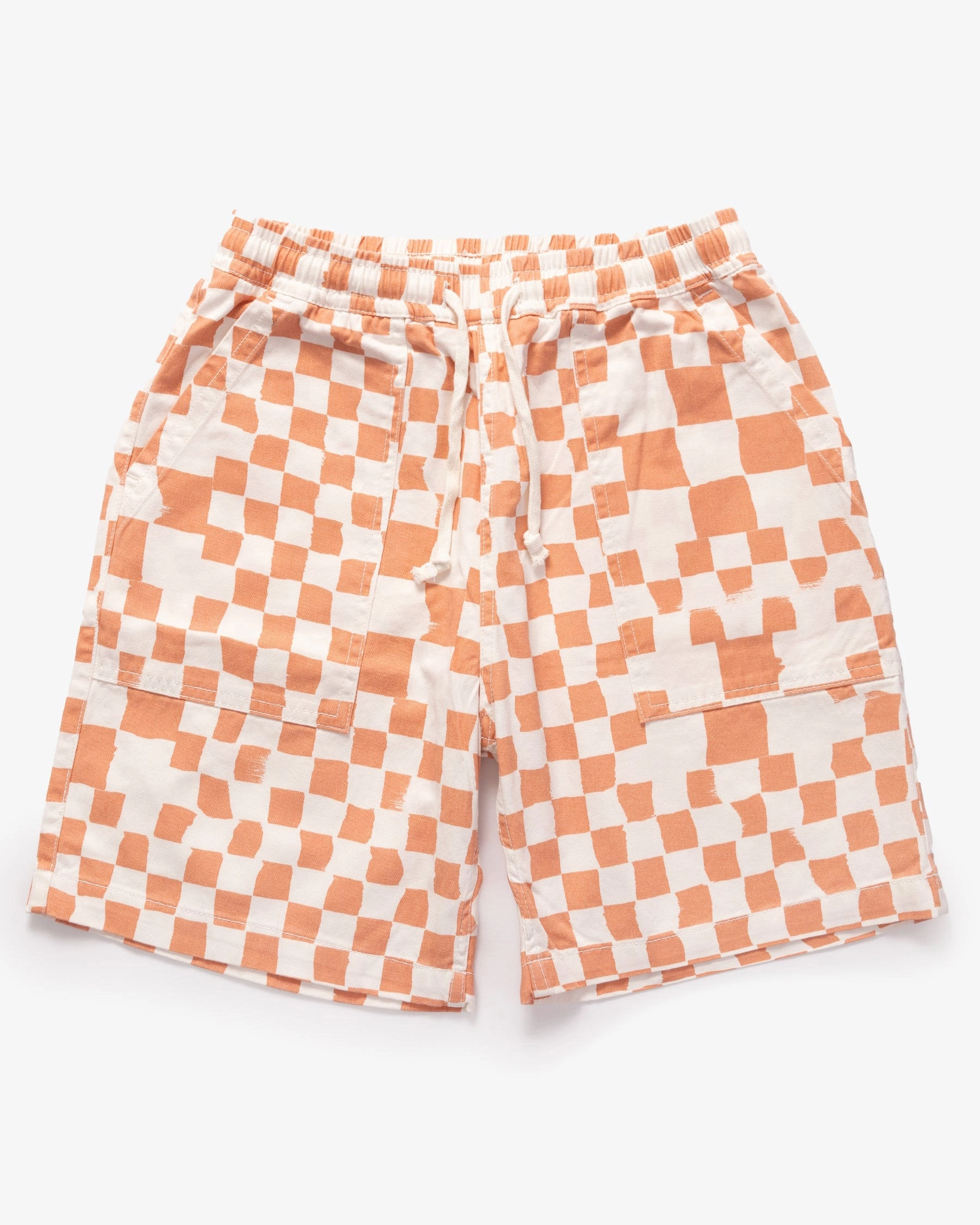 Service Works Drill Printed Chef Shorts - Salmon Checker