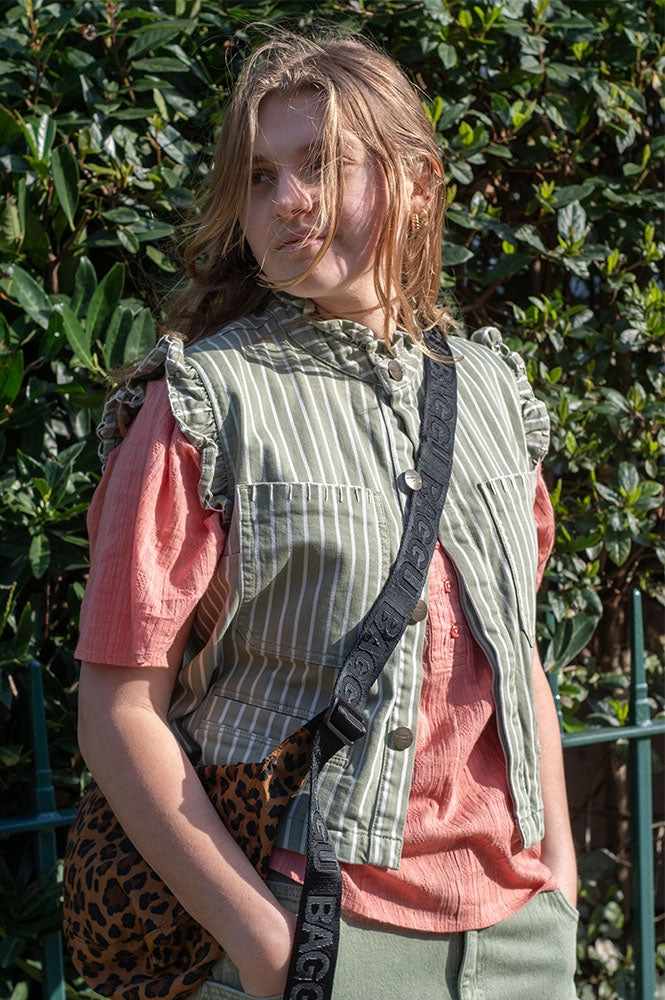 Seventy   Mochi Pablo Vintage Moss Stripe Waistcoat