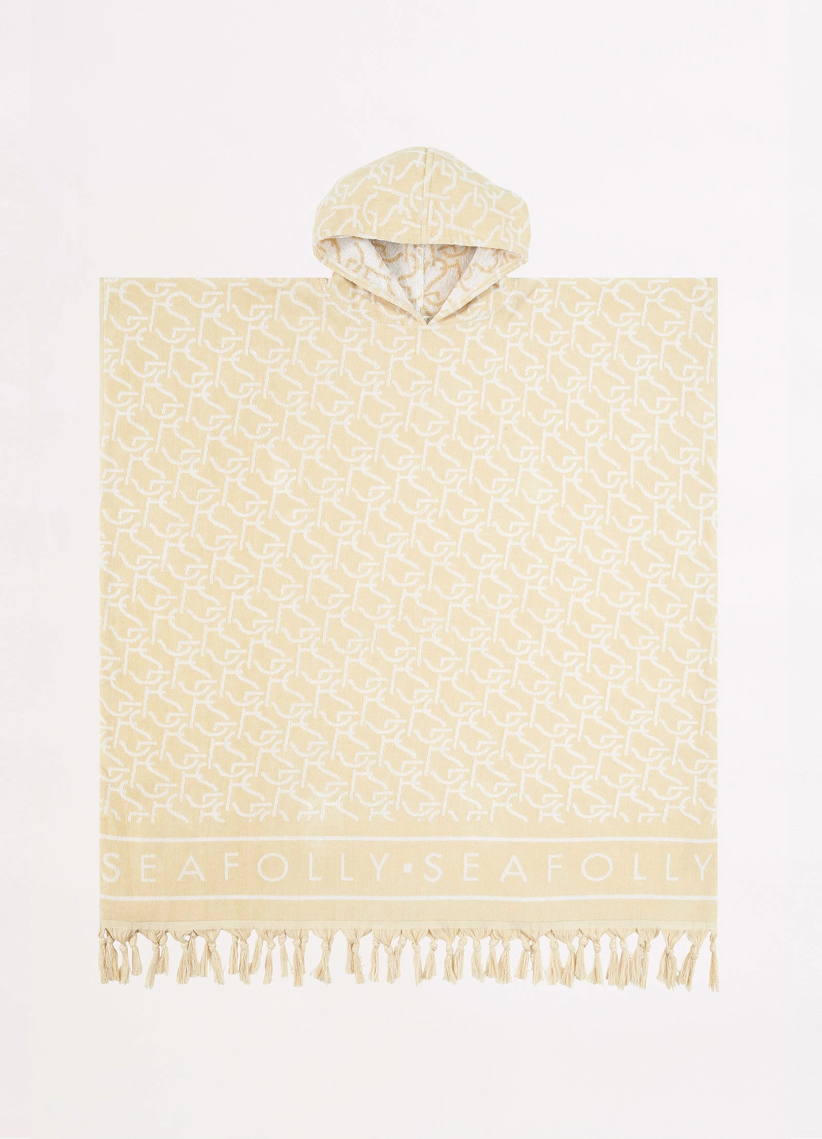 SF Monogram Towel Poncho - Natural