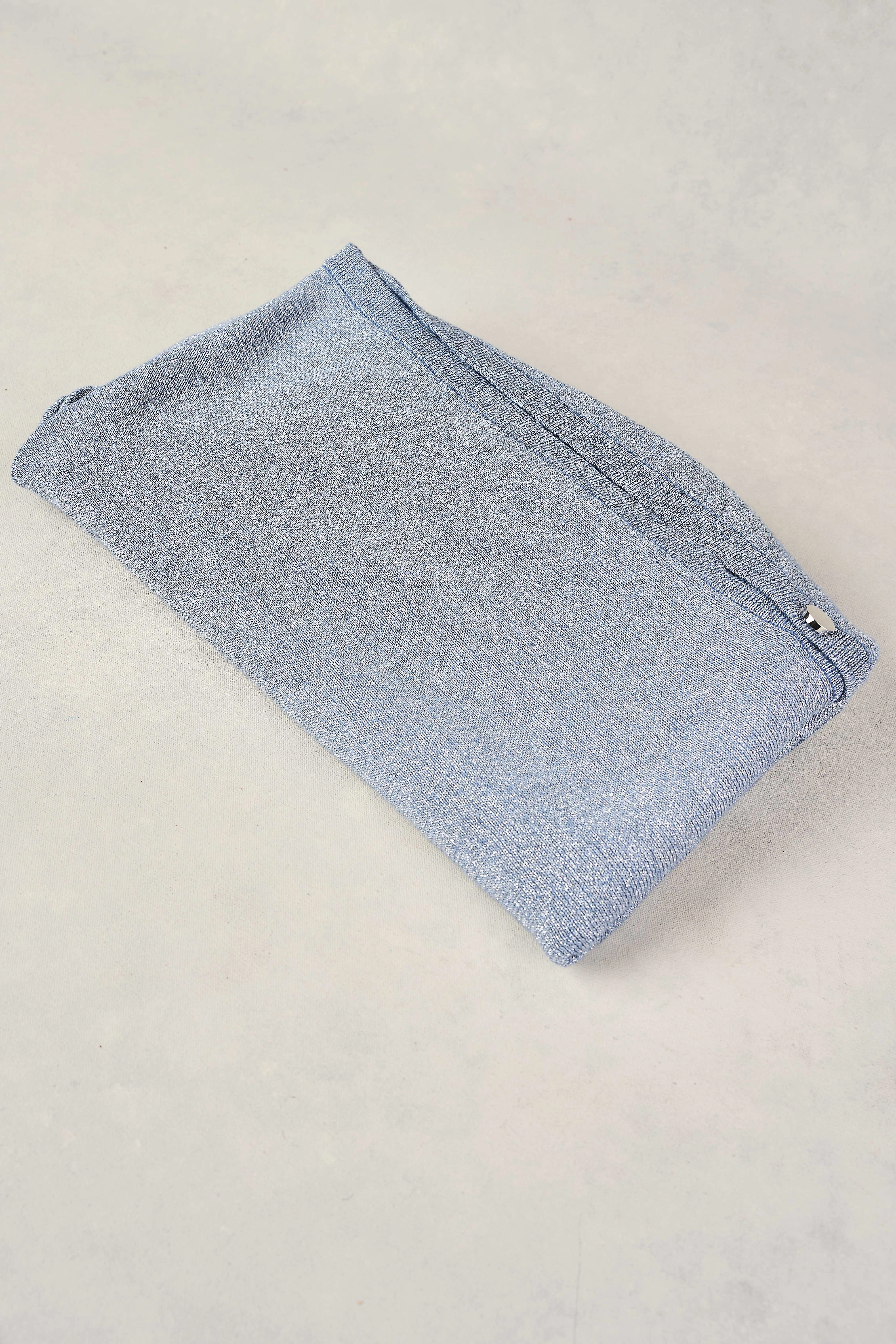 Silver Blue Merino Poncho - Blue Multi