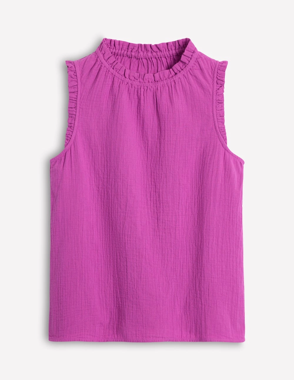Sophie Ruffle Double Cloth Top-Foxglove Purple