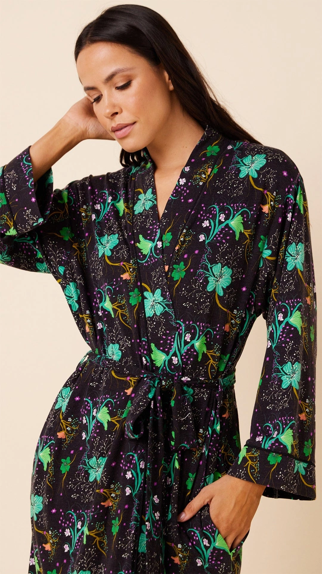 Stargazer Pima Knit Kimono Robe