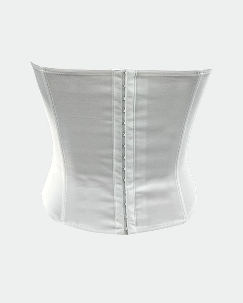 Strapless Tie Corset Top Steel Boned Bustier