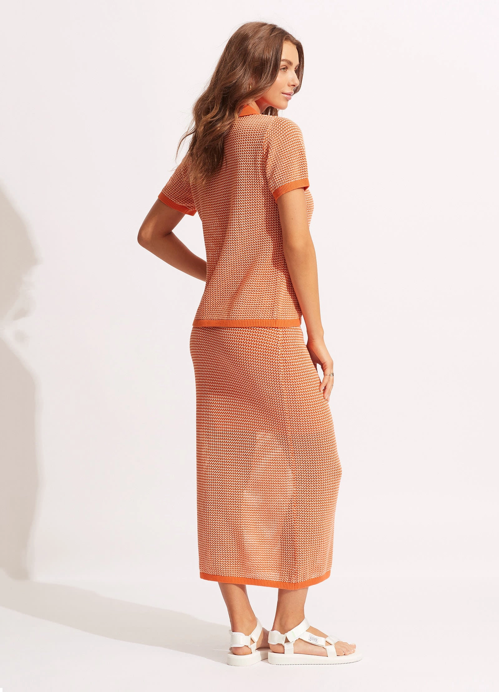 Sunray Knit Skirt - Mandarin