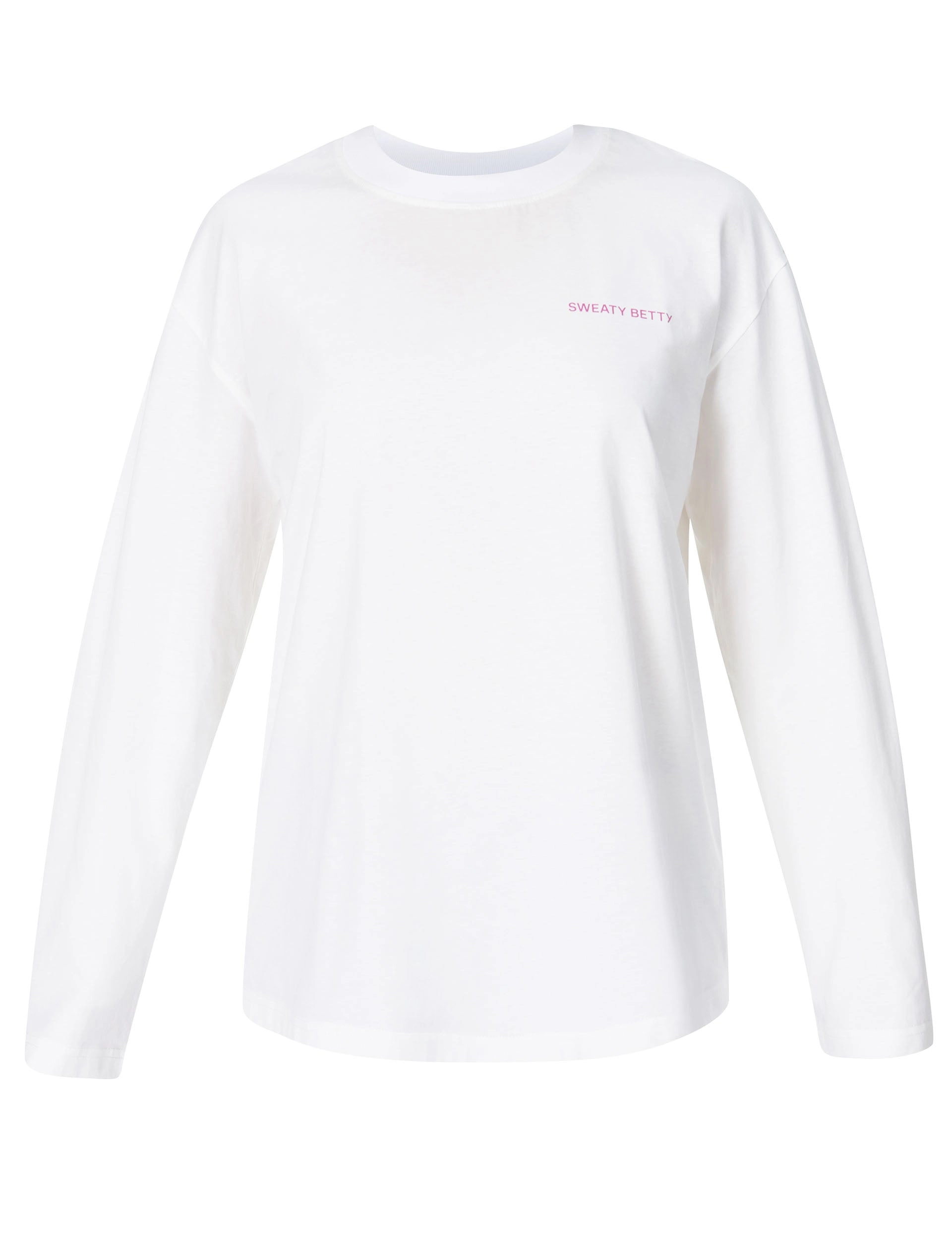 Sweaty Betty Logo Long Sleeve T-Shirt - Lily White