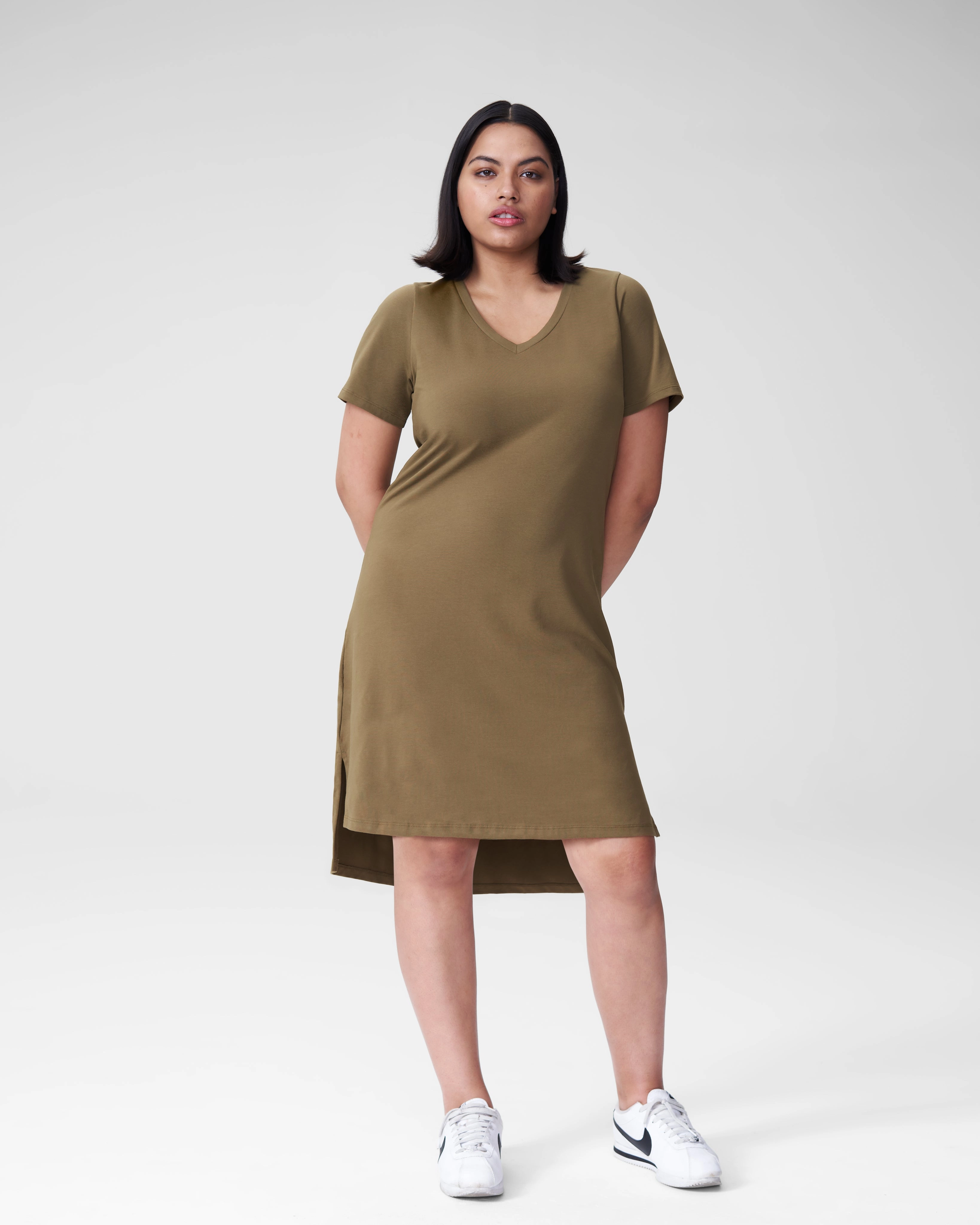 Tesino Washed Jersey Dress - Olive