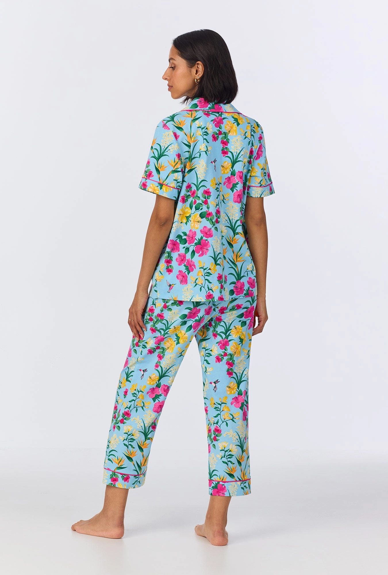 Tropical Paradise Short Sleeve Classic Stretch Jersey Cropped PJ Set