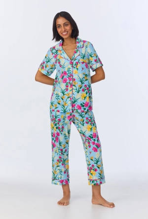 Tropical Paradise Short Sleeve Classic Stretch Jersey Cropped PJ Set