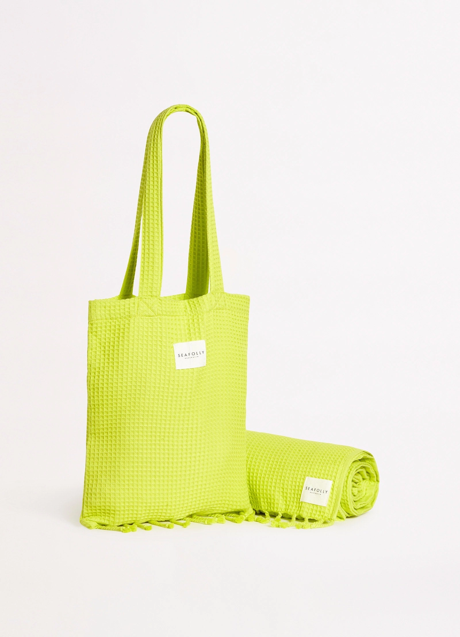 Waffle Towel & Tote Set - Wild Lime
