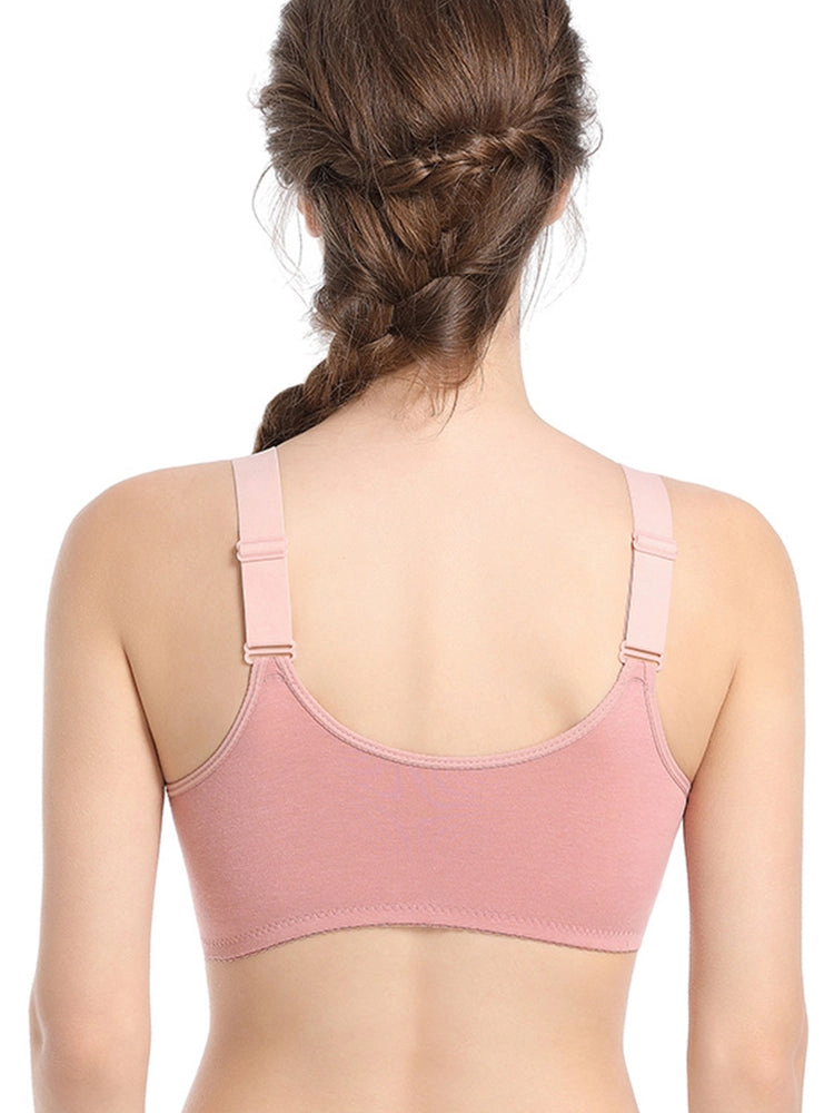 Wave Lace Front Buckle Wireless Bra
