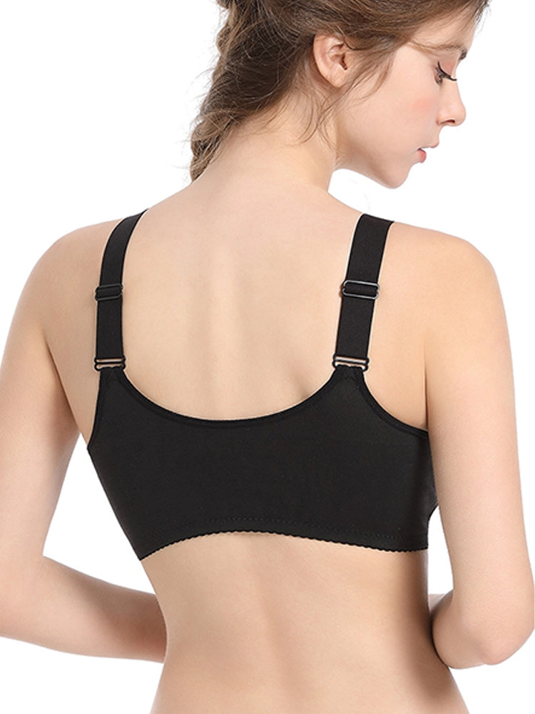 Wave Lace Front Buckle Wireless Bra