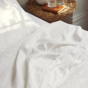 White 100% Linen Flat Sheet