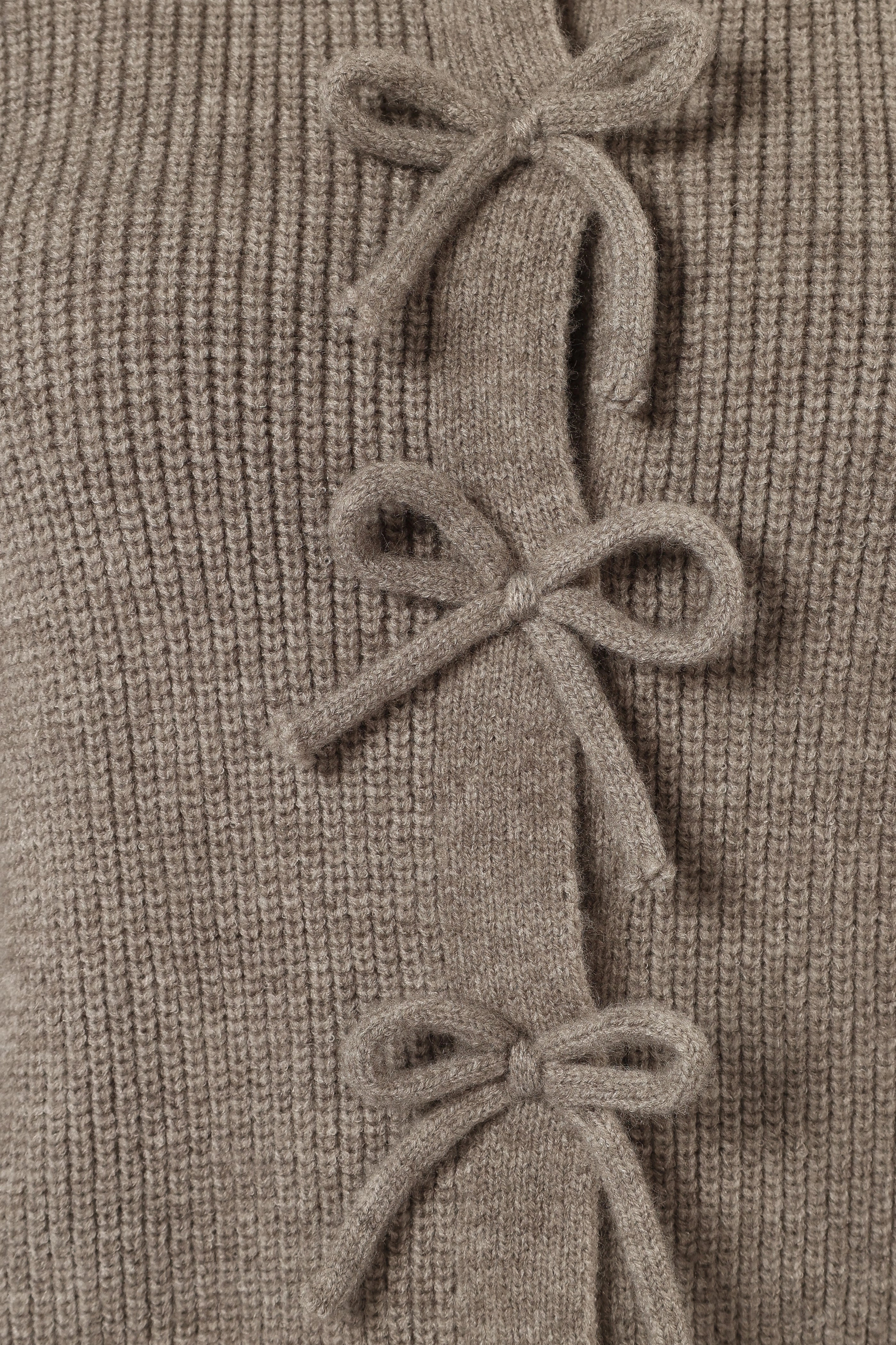 Wilde Bow Front Cardigan - Light Grey
