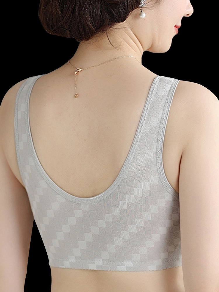 Wirefree Bra Front Button Closure Soft Cotton Bras