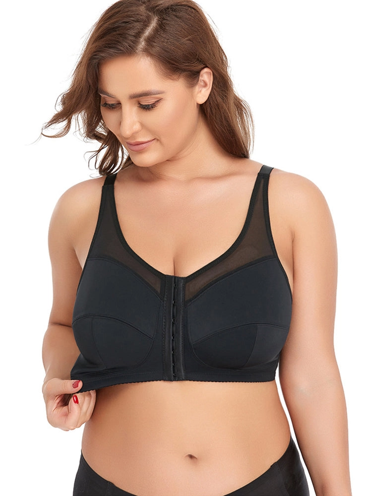 Women's Front Closure Wireless Back Support Bra