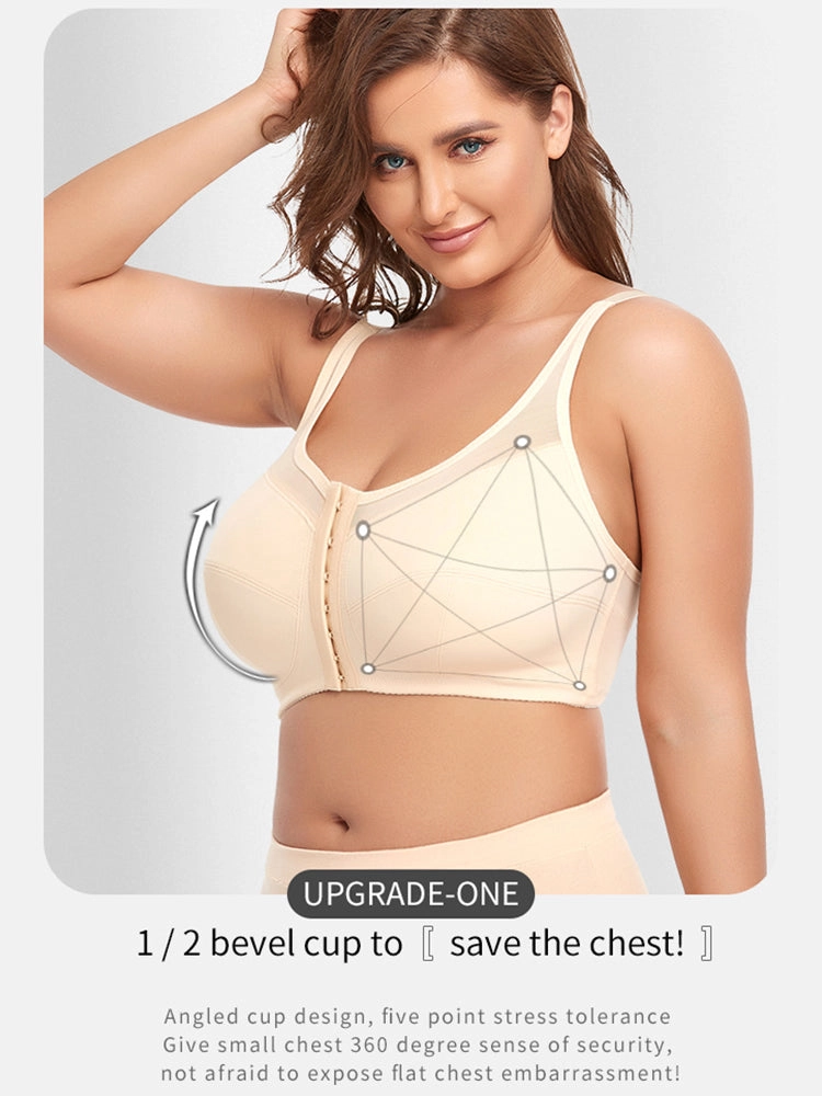 Women's Front Closure Wireless Back Support Bra