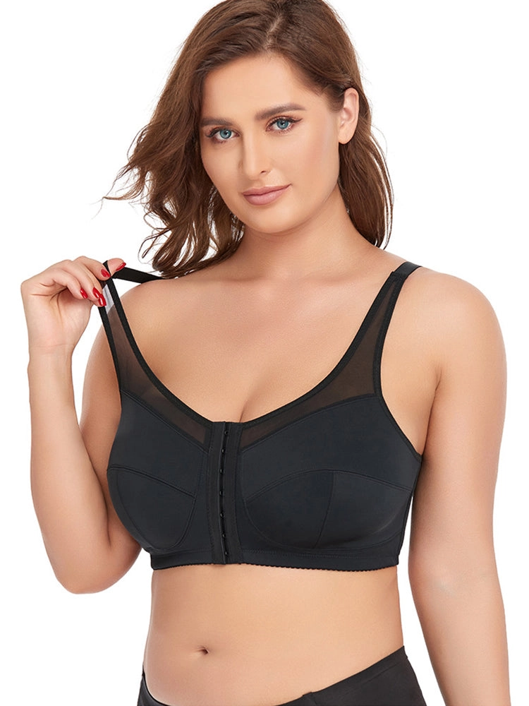 Women's Front Closure Wireless Back Support Bra