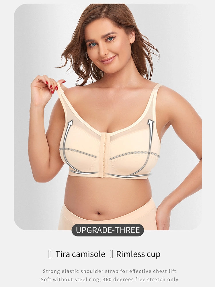 Women's Front Closure Wireless Back Support Bra