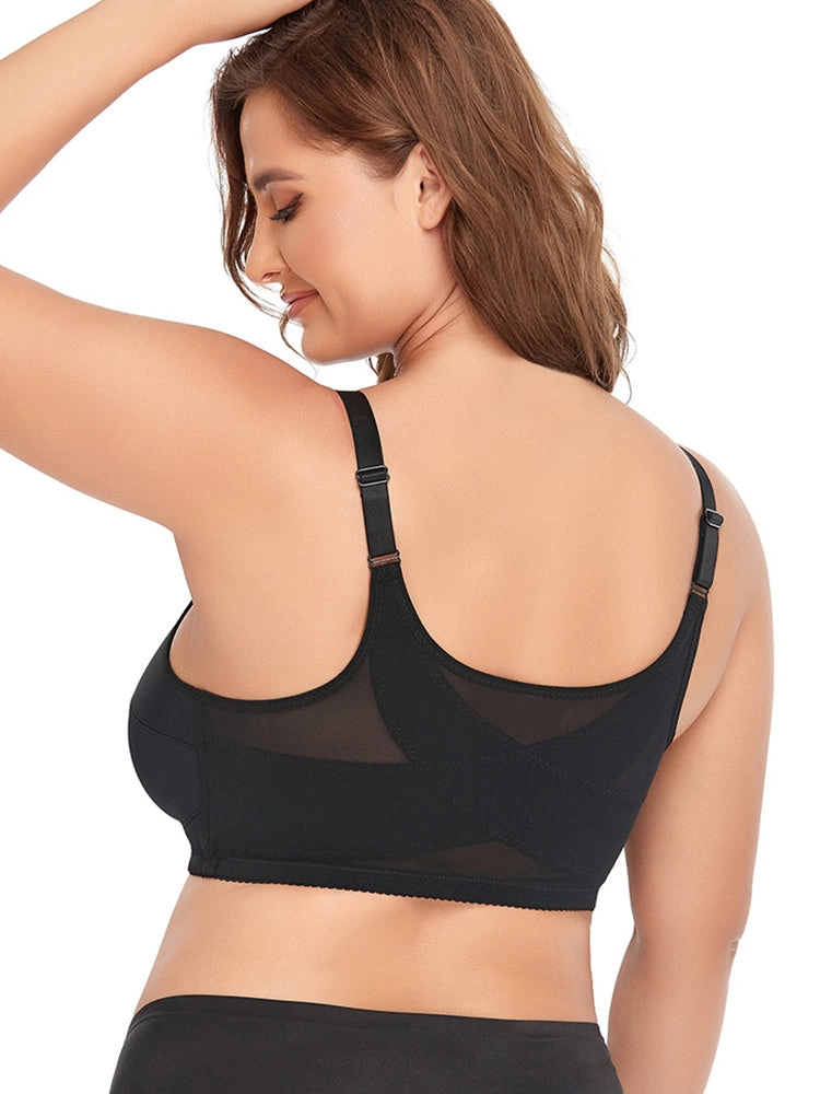 Women's Front Closure Wireless Back Support Bra