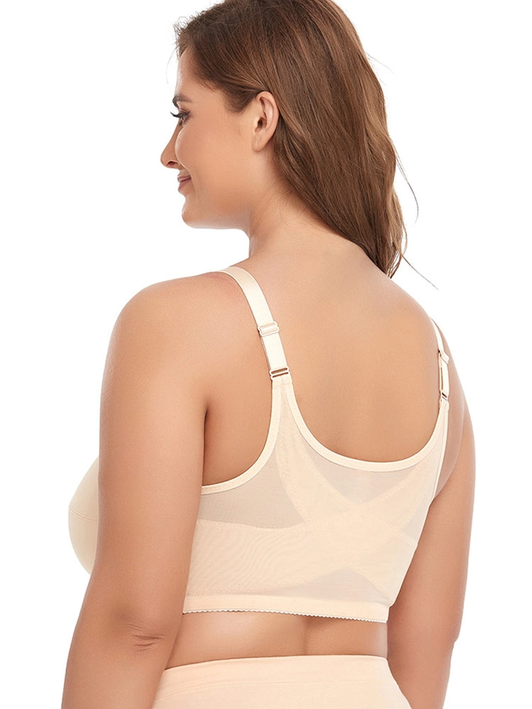 Women's Front Closure Wireless Back Support Bra