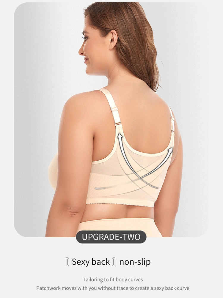 Women's Front Closure Wireless Back Support Bra