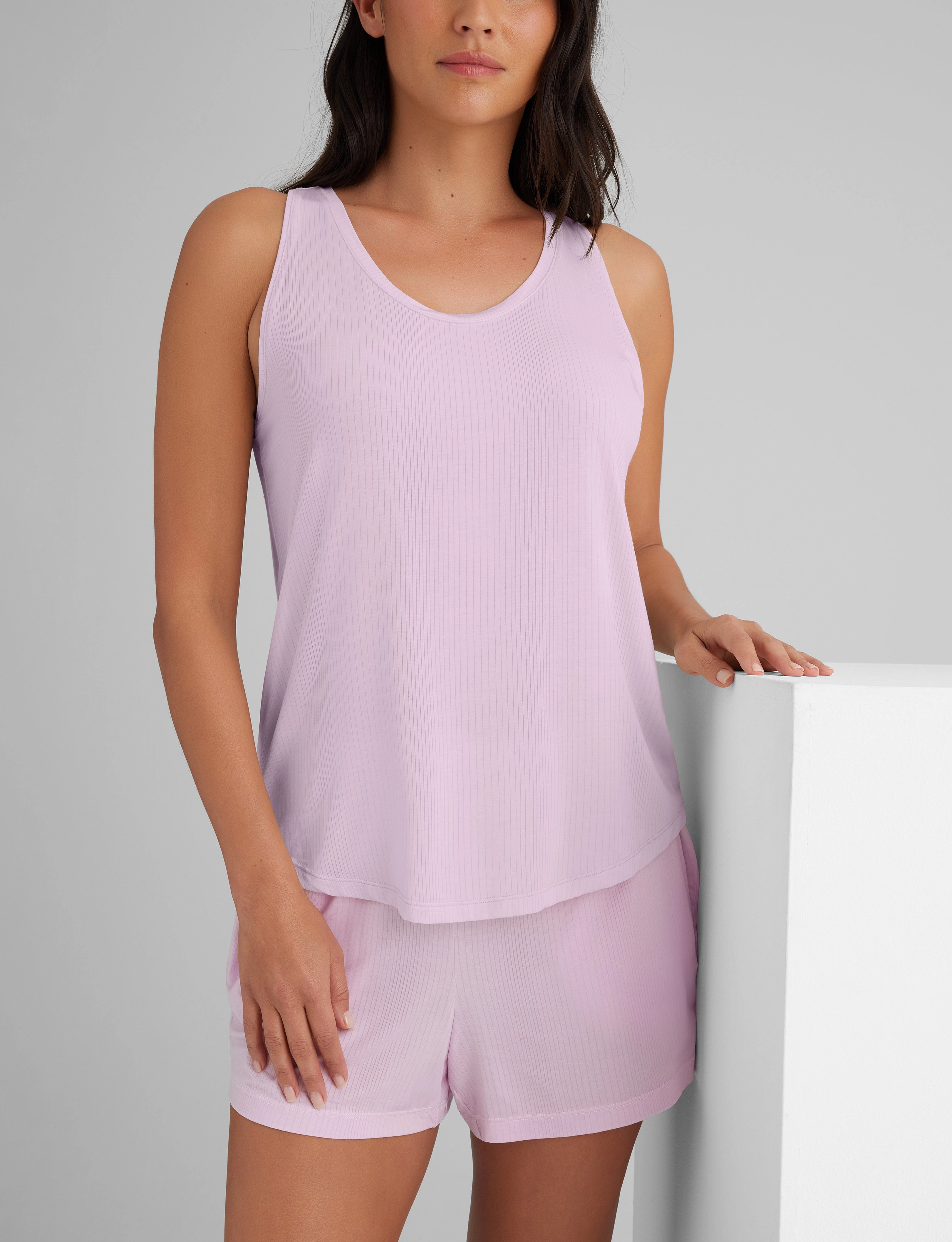 Women's Second Skin Luxe Rib Sleep Tank & Short Set