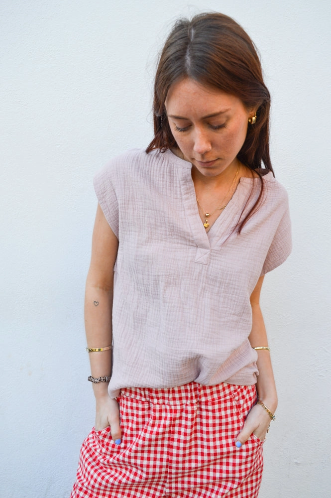 Yerse Camelia Pale Pink Top