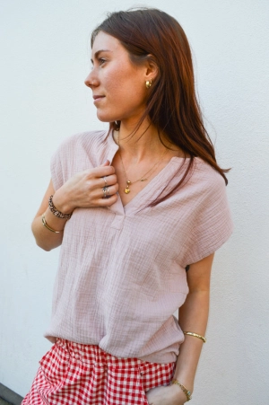 Yerse Camelia Pale Pink Top