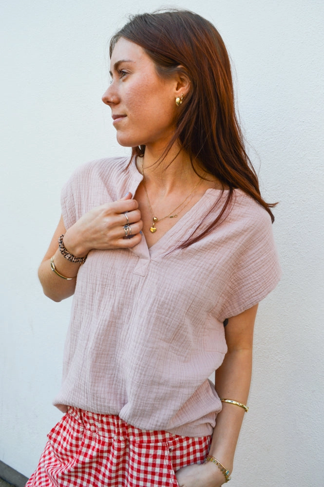 Yerse Camelia Pale Pink Top
