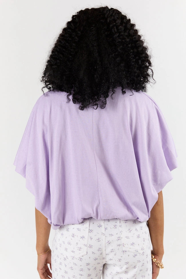 You've Got Me Lavender Bubble Hem Tee