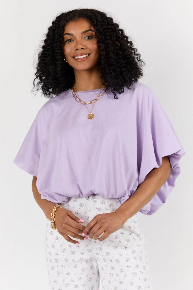 You've Got Me Lavender Bubble Hem Tee