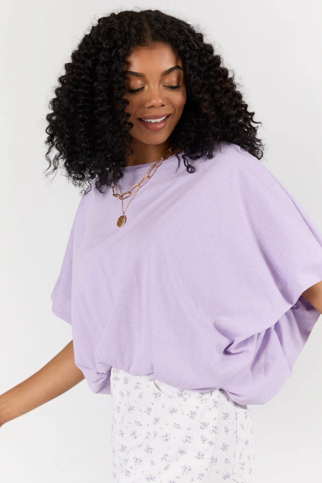 You've Got Me Lavender Bubble Hem Tee
