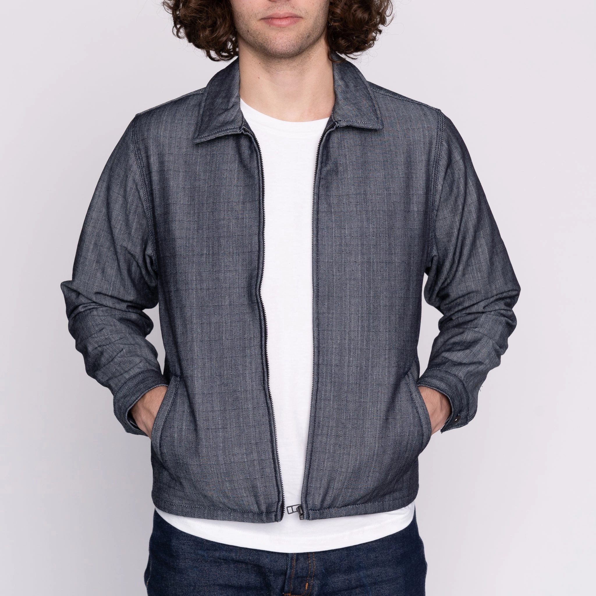 Zip Jacket - Blanket Lined Indigo x White