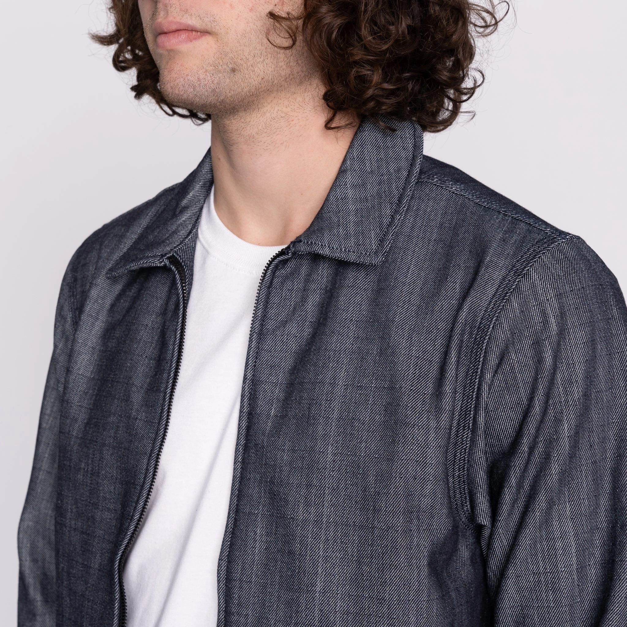 Zip Jacket - Blanket Lined Indigo x White