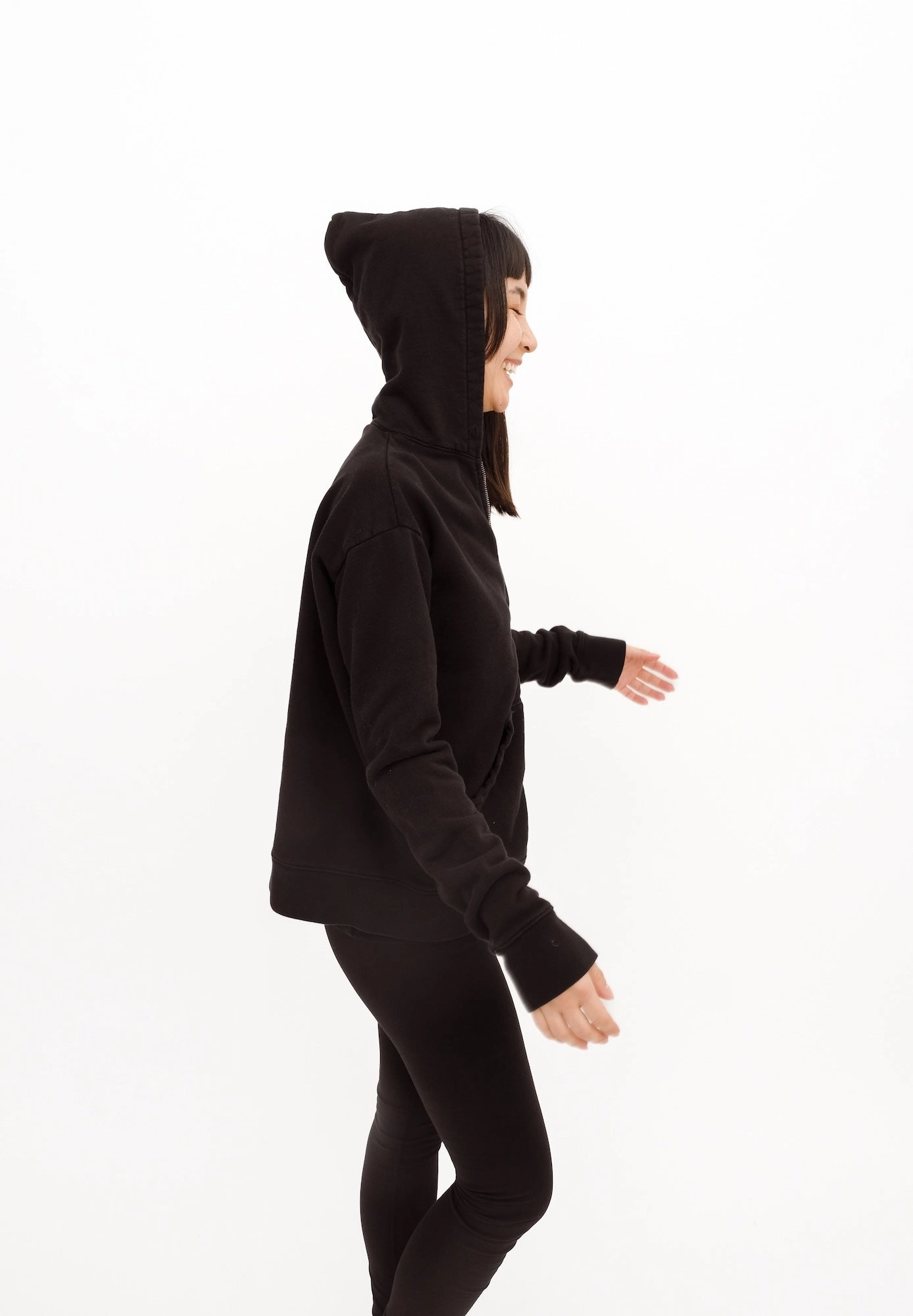 Zipper Hoody, Black