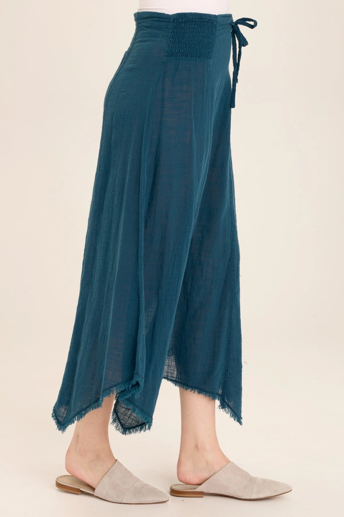 Zuri Gauze Handkerchief Casual Midi Skirt